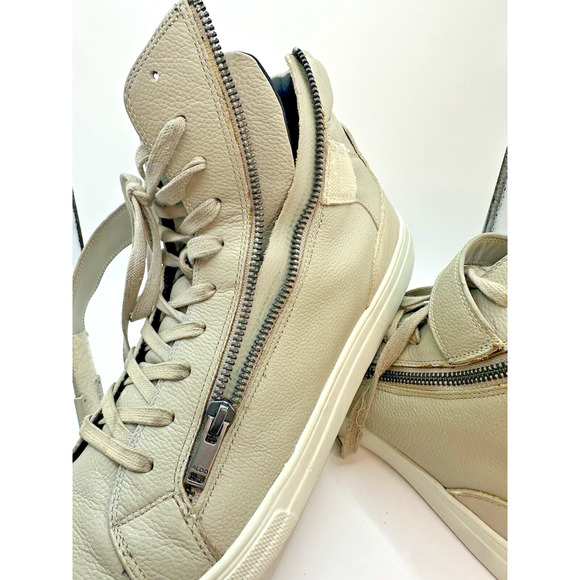 Aldo Sneakers Men's Size 12 Khaki High-Top Zipper Hook & Latch Designer Sport - Picture 8 of 10
